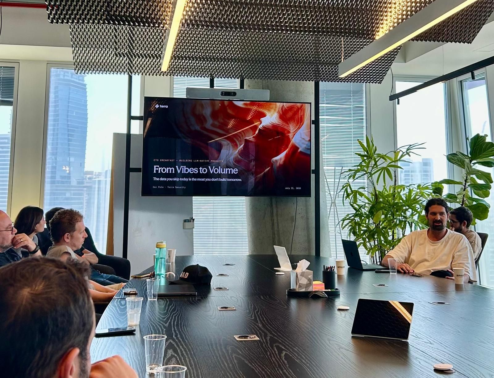 A guest speaker session at the CTO Breakfast Club in Tel Aviv